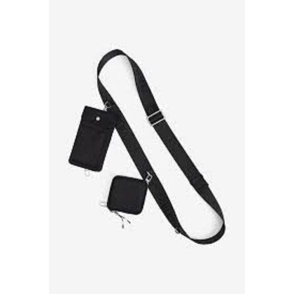 Fabletics Modular Crossbody Clip Bag Black Two Pouch - NWT's - Picture 1 of 9